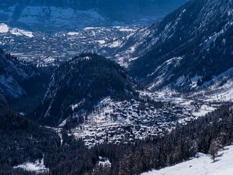 Die Aussicht aufs Tal mit Brig im Hintergrund