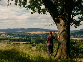 Blick vom Holzberg auf Stadtoldendorf am Weserberglandweg