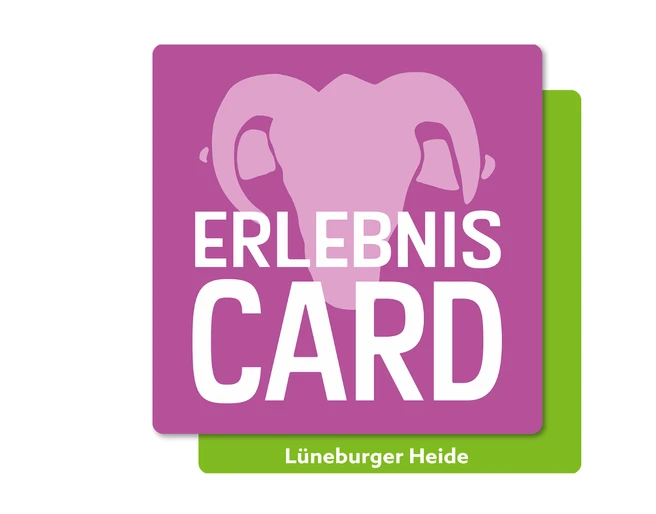 erlebniscard-lueneburger-heide.jpg Das Logo der ErlebnisCard Lüneburger Heide mit stilisiertem Elefantenkopf auf violettem Hintergrund.