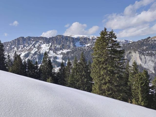 Verschneite Landschaft im Naturpark Diemtigtal Verschneite Landschaft