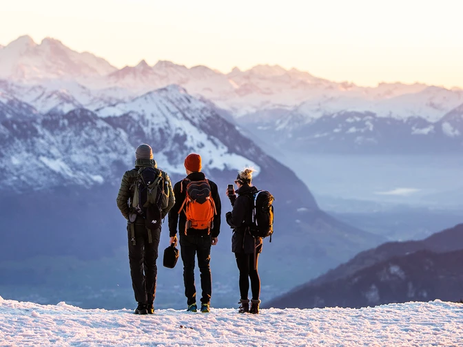 Winterwandern auf der Königin der Berge