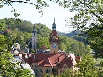Blick vom Kreuzfelsen auf Waldheim