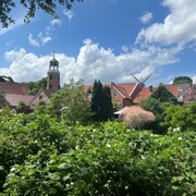 Ditzum Ortskern mit Mühle und Kirche