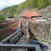 Blick auf Wanderbahnhof Edle Krone