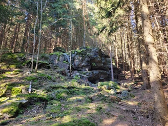 Felsformation Poppenstein an der Talsperre Werda