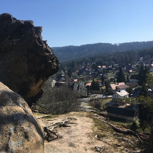 >Aussicht auf Oybin/Hölle