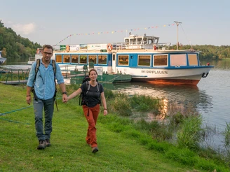Wandern an der Talsperre Pöhl