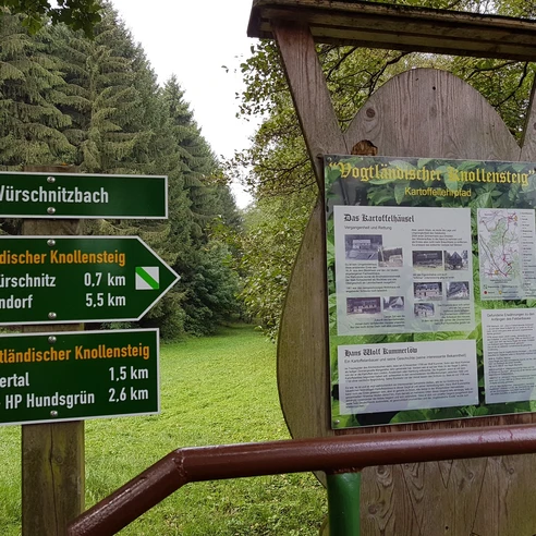 Wanderwege und Infotafeln am Würschnitzbach