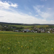 Blick vom Schießberg Richtung Markersbach / Rundwanderweg Crottendorf