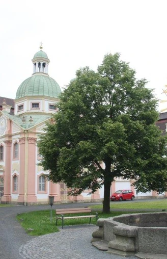 Klosteranlage St. Marienthal mit dem Dreifaltigkeitsbrunnen
