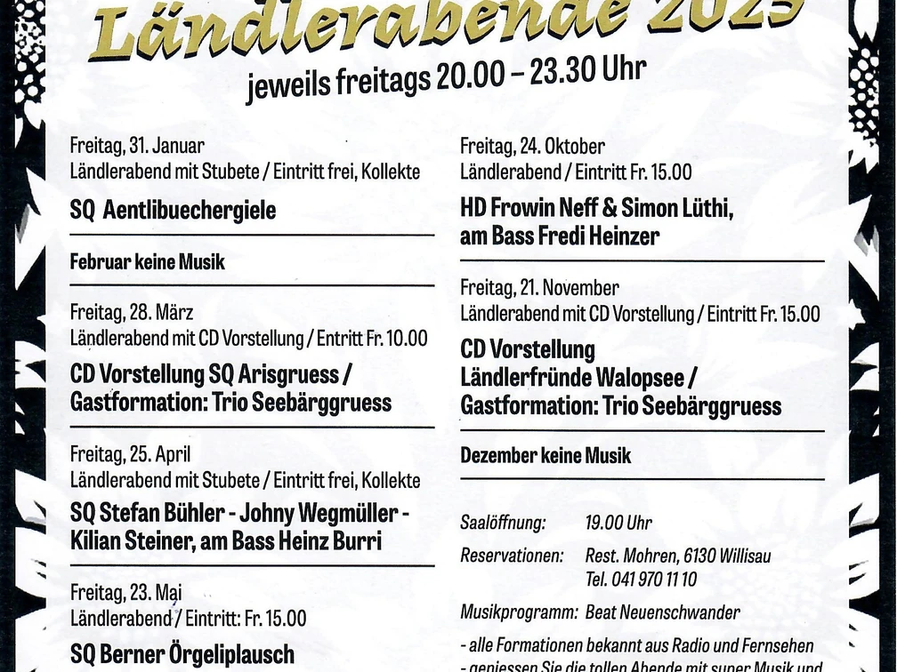 Ländlerabend 2025 Programm