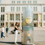 Mobiler Trinkbrunnen auf dem Augustusplatz Leipzig