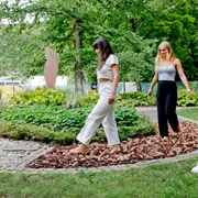 Barfußpfad mit Wassertretbecken im Kurpark in Bad Gandersheim
