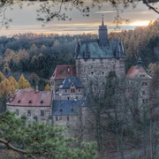 Blick auf Burg Kriebstein vom Zschopautalradweg