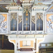 Renaissance-Orgel in der Wehrkirche zu Pomßen Zu sehen ist die Renaissance-Orgel aus dem 13. Jahrhundert die sich in der Wehrkirche zu Pomßen befindet.