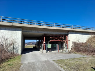 Dauerausstellung Hartsteinwerk Werdenfels Eschenlohe Materialseilbahn (Blick von Osten)