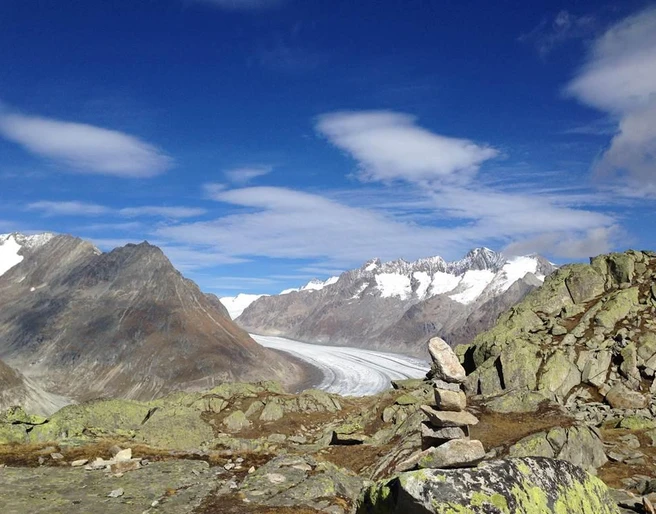 Blick zum Aletschgletscher