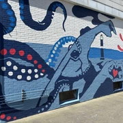 Streetart Wand im Zentrum von Westerland