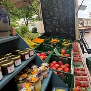 Wochenmarkt-Stand in Westerland auf Sylt