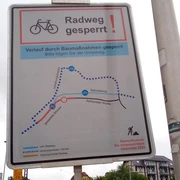 Radweg gesperrt