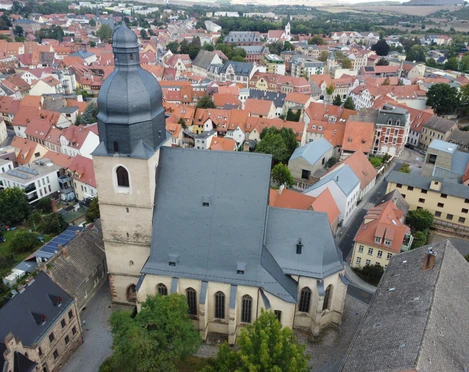 Aerial view of St. Peter and Paul Church, Lutherstadt Eisleben Luftaufnahme der St. Petri Paul Kirche, Lutherstadt Eisleben