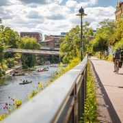 Radfahren am Karl-Heine-Kanal