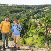 Aussicht vom Götterfelsen ins Triebischtal