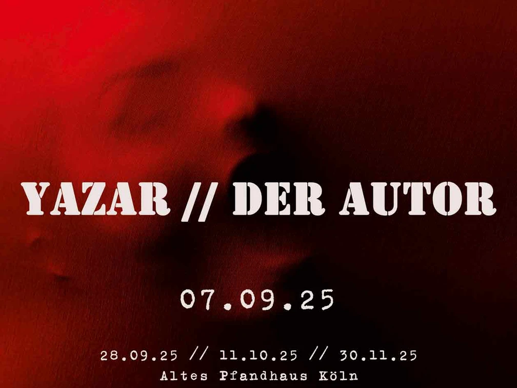 Theater Colonia - Yazar - Der Autor Das Bild zeigt ein Plakat für das Theater Colonia mit der Aufführung "Yazar // Der Autor".The picture shows a poster for the Colonia Theater with the performance "Yazar // The Author".