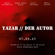Theater Colonia - Yazar - Der Autor Das Bild zeigt ein Plakat für das Theater Colonia mit der Aufführung "Yazar // Der Autor".The picture shows a poster for the Colonia Theater with the performance "Yazar // The Author".