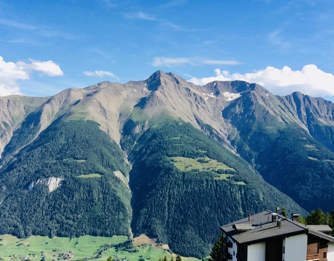 Blick vom Balkon aufs Breithorn