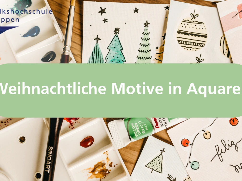 Weihnachtliche Motive in Aquarell