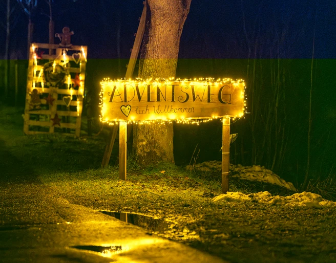 Winter Laternenweg Advent Felder Photography