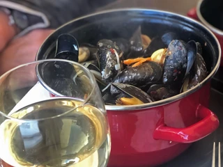 Muscheltopf im Bistro Sylter Muscheln