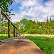 Der Bartelsdorfer Kirchsteg bei Trockenheit der Veerse Der Bartelsdorfer Kirchsteg bei Trockenheit der Veerse
