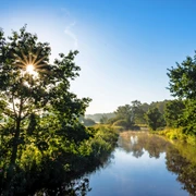 Die Wümme im morgendlichen Glanz der Sonne Die Wümme im morgendlichen Glanz der Sonne