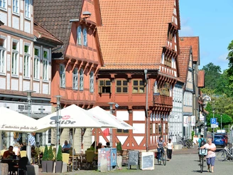 Gifhorner Altstadt Blick auf die Fassaden in der Gifhorner Altstadt