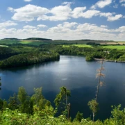 Blick vom Grobisch auf die Weidatalsperre