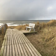 Holzweg zum Rantumer Strand