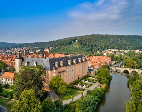 Lufbild vom Welfenschloss in Hann. Münden Lufbild vom Welfenschloss in Hann. Münden
