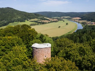 Lufbild Bramburg in der Erlebnisregion Hann. Münden