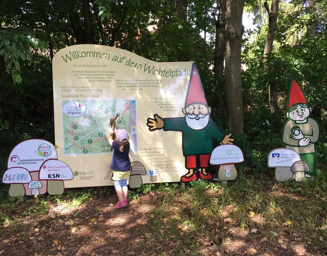 Wichtelpfad Sievershausen_Willkommensschild wichtelpfad-sievershausen-willkommensschild