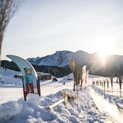 In Hexenland on the Belalp, children learn to ski in a playful way. Im Hexenland auf der Belalp lernen Kinder spielerisch Skifahren.In Hexenland on the Belalp, children learn to ski in a playful way.