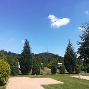 Touristenstellplatz mit Blick auf den Teutoburger Wald  dav