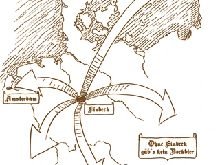 Der weit verbreitete Bierhandel der Stadt Einbeck. Der weit verbreitete Bierhandel der Stadt Einbeck.The wide range of the Einbeck city beer trade.