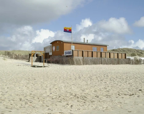 Westansicht der Strandsauna Rantum