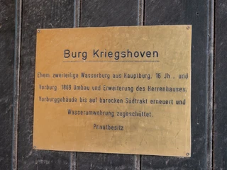 Burg Kriegshoven Infotafel Burg