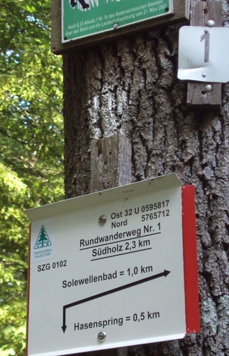 Salzgitter-Bad, Ausschilderung Wanderweg 1