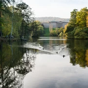 Kassel Schloss Wilhelmshoehe mit Lac