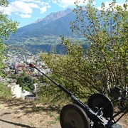 Vor dem Festungsmuseum Simplon