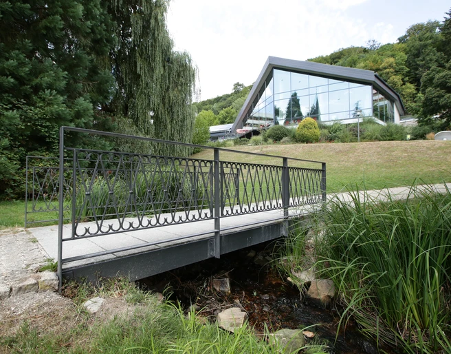 Schlangenbad - Aeskulap Therme vom unteren Kurpark Schlangenbad - Aeskulap Therme vom unteren Kurpark